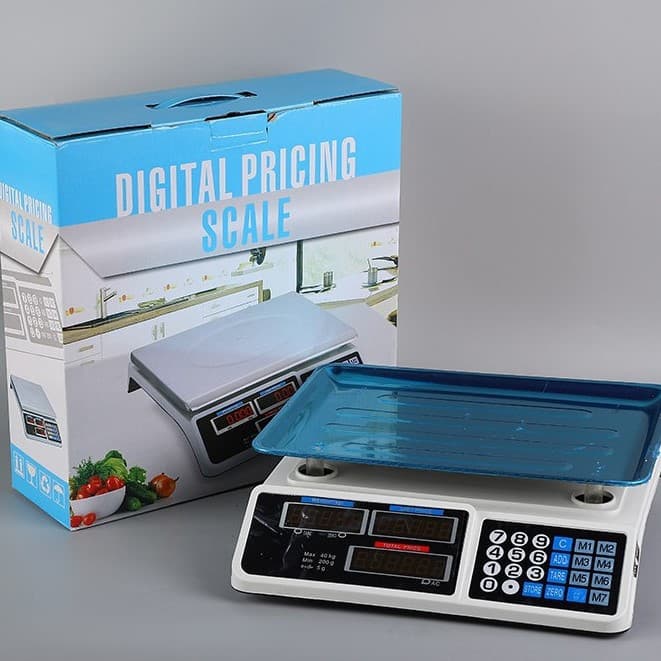 English Electronic Scale Manufacturer Direct Supply 40KG Precision Weighing Price Computing Scale Small Commercial Fruit Vegetable Scale
