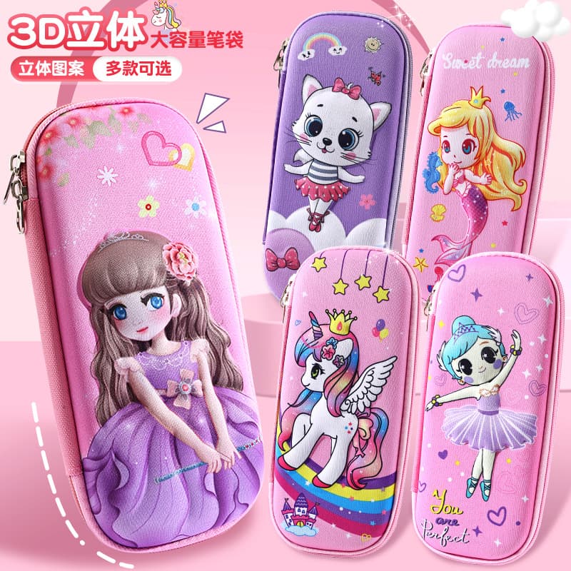 3D Pencil Case for Elementary Students, High Appearance, Large Capacity, New Cartoon EVA Pencil Box, Wholesale