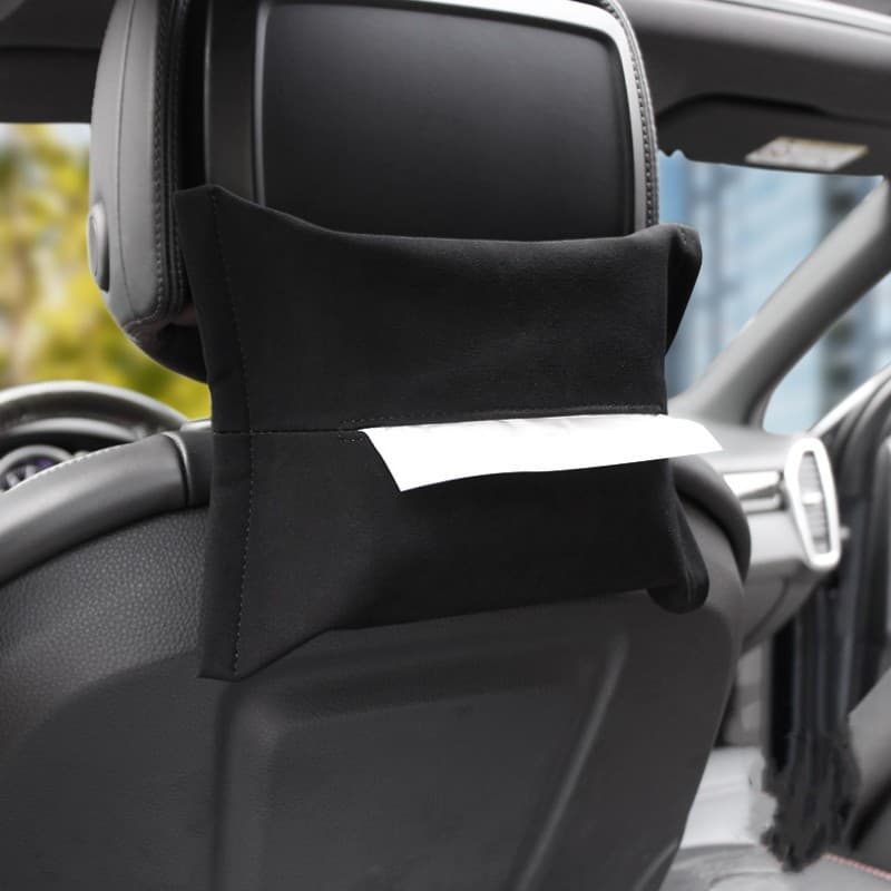 Car Mounted Faux Leather Tissue Box Sun Visor Chair Back Hanging Style Creative Automobile Interior Decoration Accessories