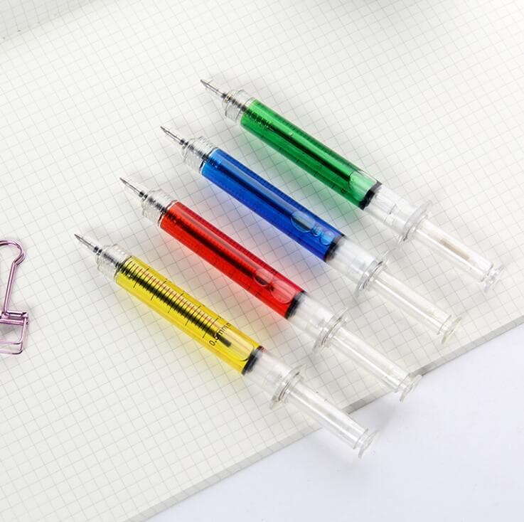 Factory direct sales cute creative stationery needle syringe advertising syringe ballpoint pen student stress relief pen