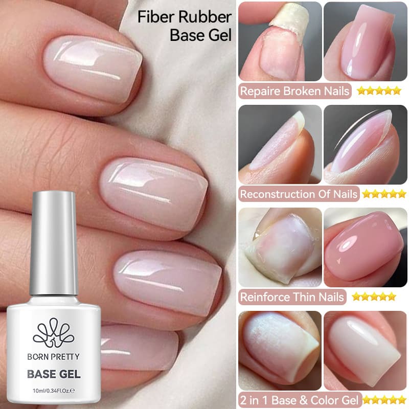 BORN PRETTY New Nail Fiber Repair Builder Gel - Nail Break Repair Multi-Function Nail Gel