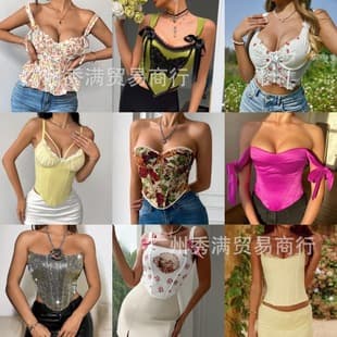 European and American Fishbone Camisole Top for Women with Built-in Pads, Waist-Cinching Sweet and Spicy Bustier Top Source