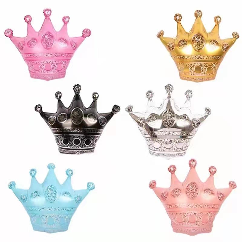 Large, Medium and Small Crown Balloon Birthday Party Scene Layout Balloon Set Combination Aluminum Film Balloon Cross Border