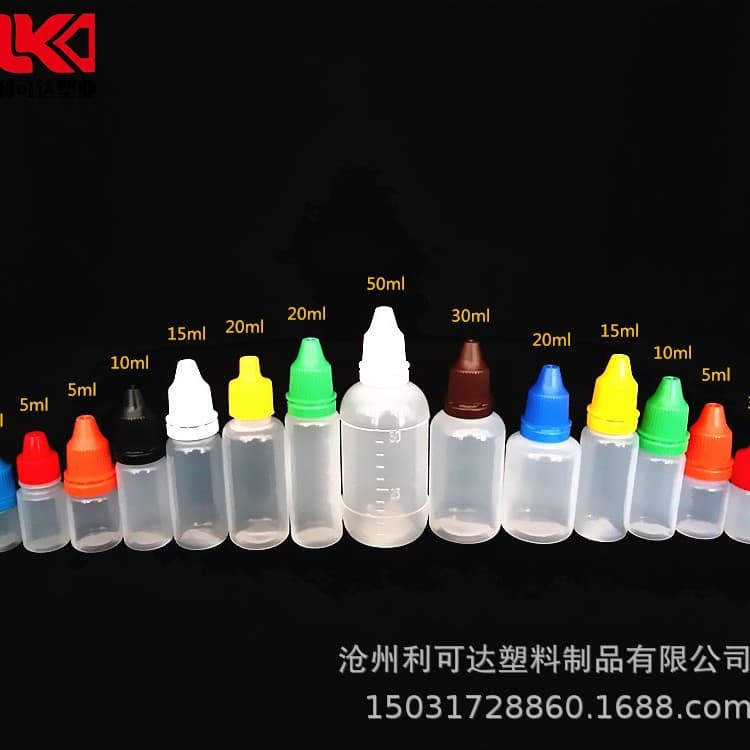 Likoda High-End Plastic Dropper Bottles 5, 10, 15, 20, 50, 100ml, Tipped Plastic Dropper Bottles