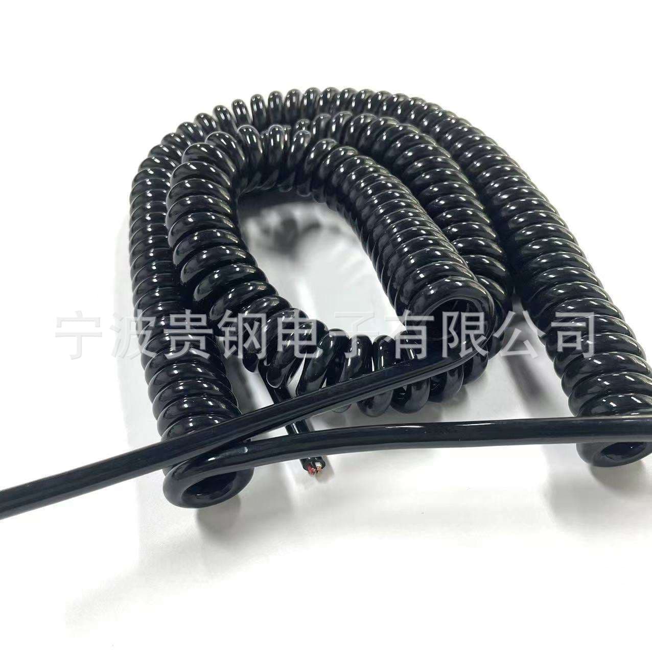 Multi-core PU/PVC high elasticity retractable spring coil power spiral line tea picking machine elevator forklift spring coil