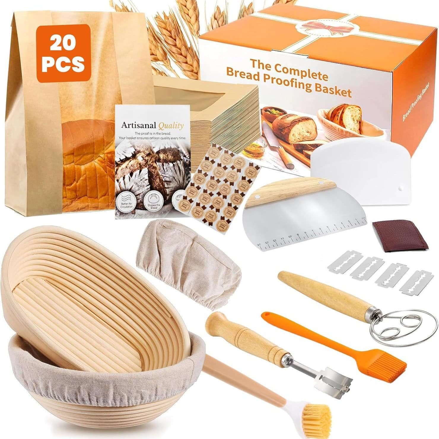 Cross-border Silicone Bread Proofing Basket Upgraded Foldable Silicone Proofing Basket Set Cake Dough Rising Tool Bread