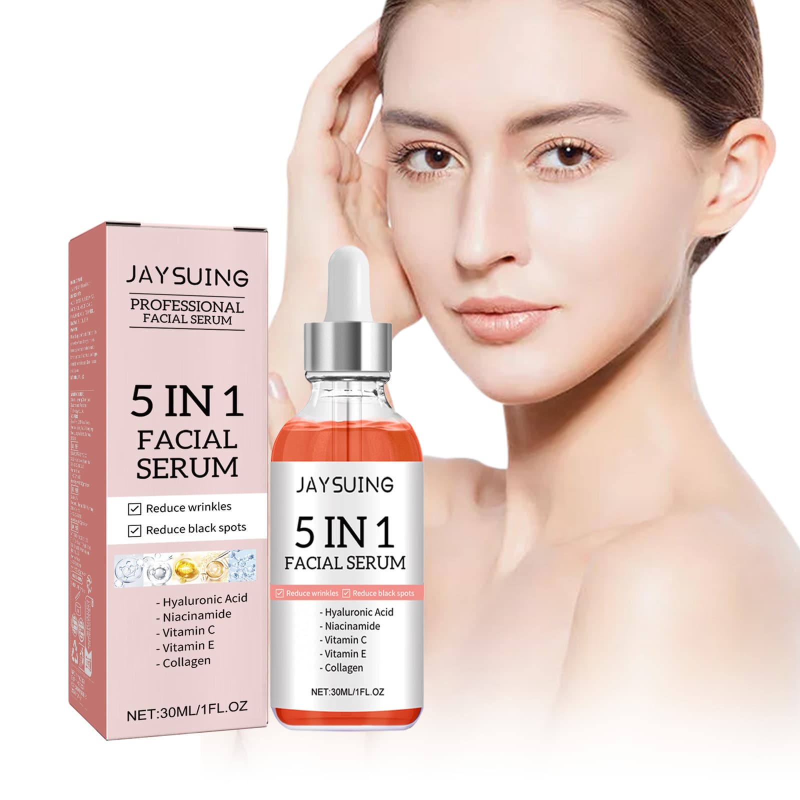Jaysuing 5-in-1 Facial Serum Firming Care Fine Lines Hydrating Moisturizing Skin Nourishing Beauty