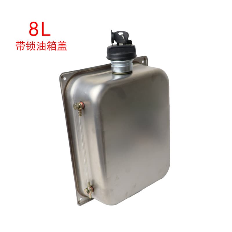 7L Stainless Steel Fuel Tank with Key for Parking Heater, Diesel Stainless Steel Oil Tank with Oil Level Display, Car Fuel Cap