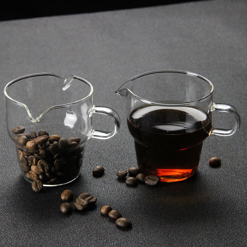 Glass mini milk cup ESPRESSO iced latte sharing cup sauce cup double spout coffee milk cup