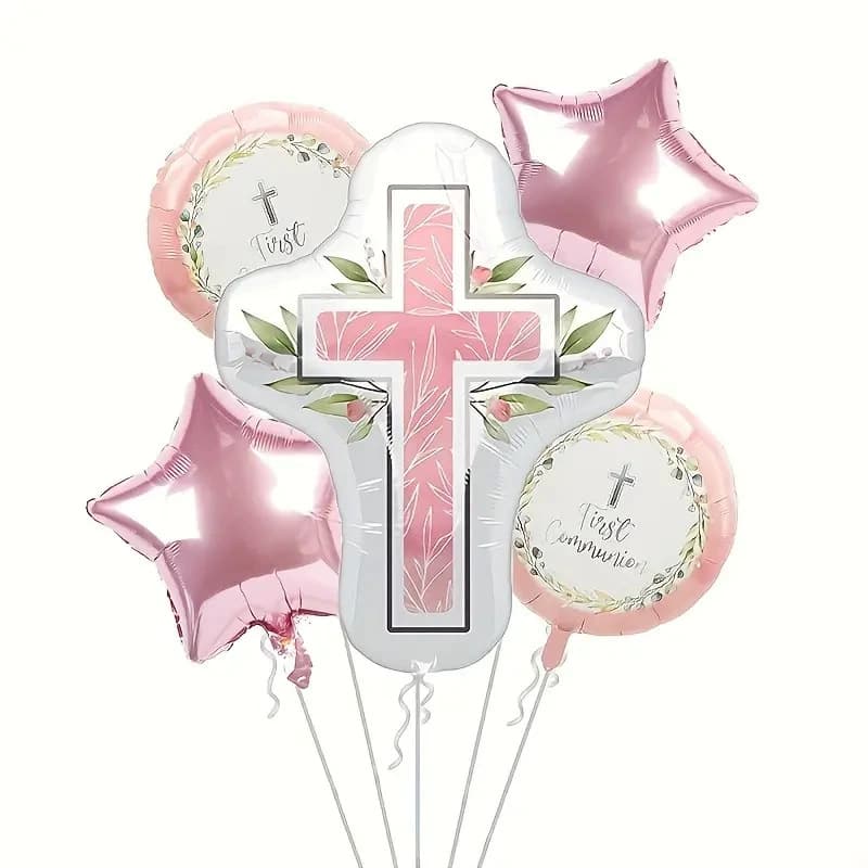 Baby Baptism White Dove Cross First Communion Baptism Party Decoration Balloons Cross-Border Hot Selling Balloon Set