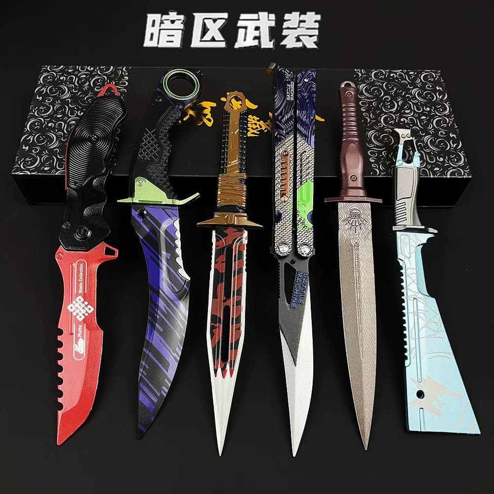 Dark Zone Game Surrounding Rui Rabbit Folding Knife Graffiti Sharpened Blade Butterfly Foldable Alloy Model Ornaments Crafts Toys