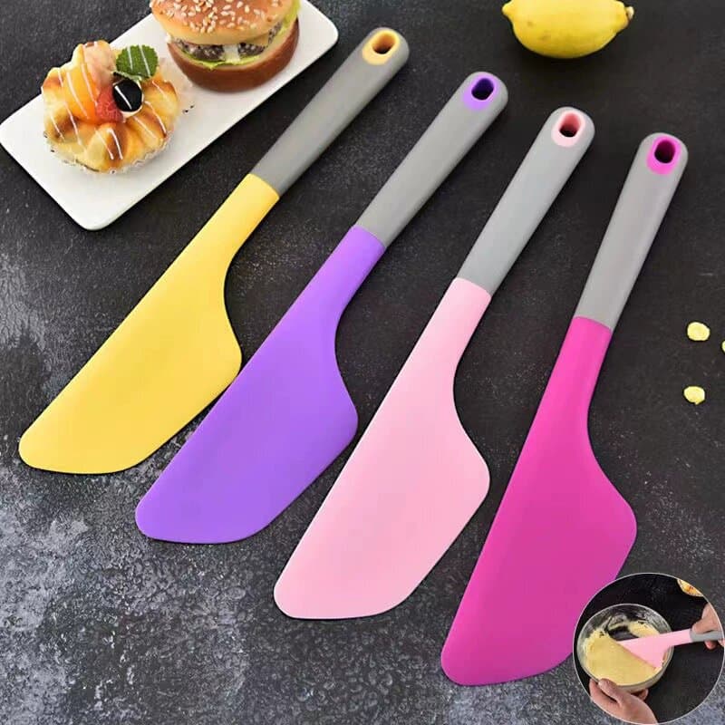 Silicone Spatula with Long Handle, Small Size, High Temperature Resistant, Thickened Soft Scraper, Cake Cream Spatula, Mixing Spatula, Baking Tool