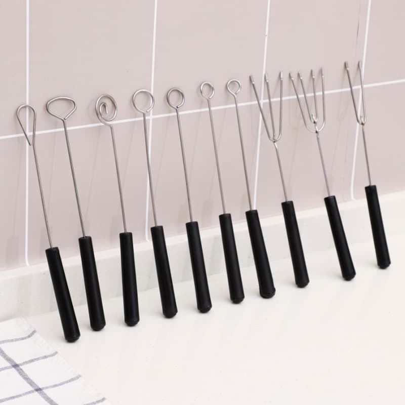 Stainless Steel Chocolate Dipping Fork Set, 10-Piece Mix-and-Match Fruit Dessert Forks, Dipping Sauce Tools