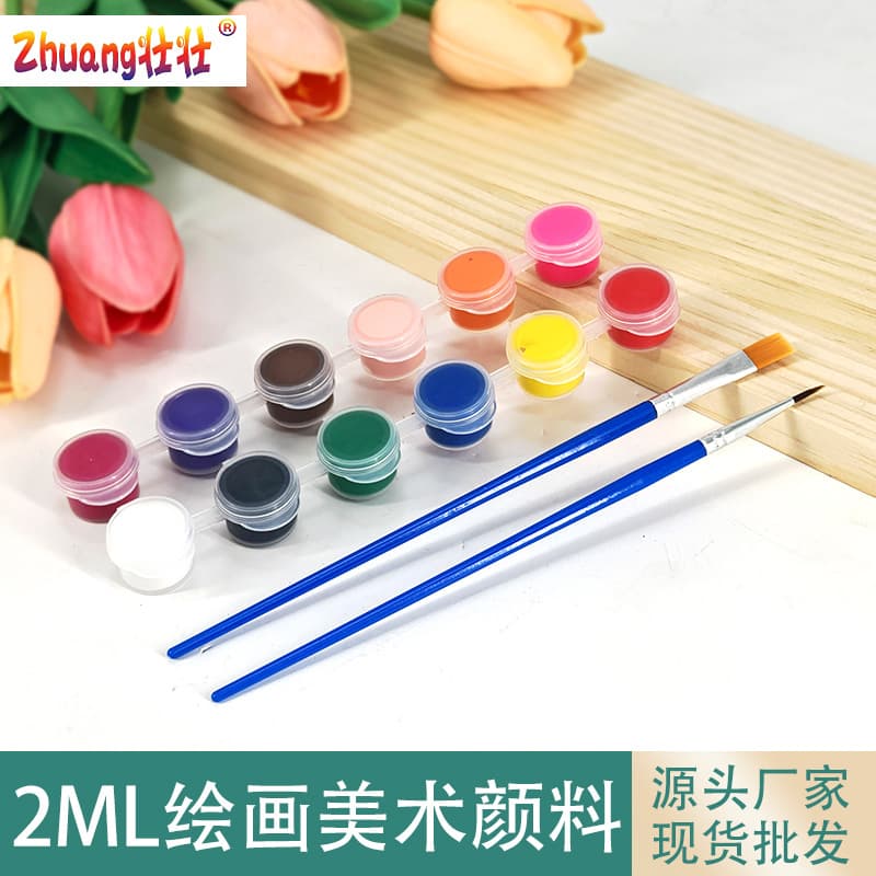 2ML Children's Acrylic Paint 12 Colors 6 Color Set 6 Conjoined Student Art Drawing Graffiti DIY Plaster Paint Strip