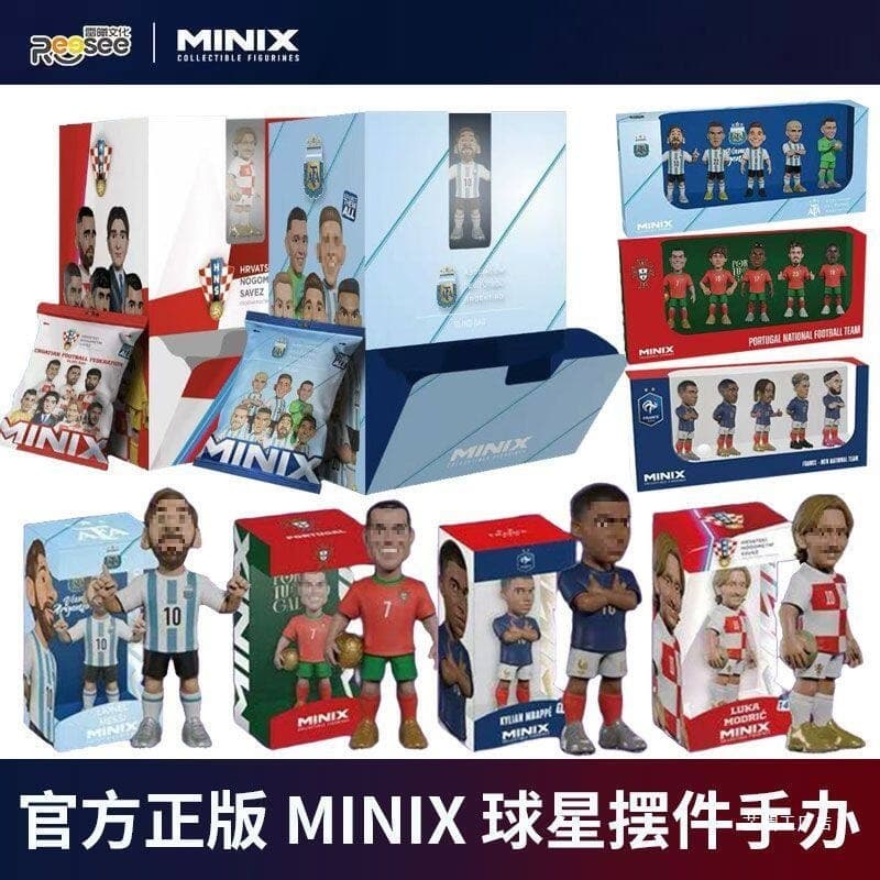 Minix Football Star Figurine Collectible Trendy Blind Box Soccer League Messi Collectible for Men