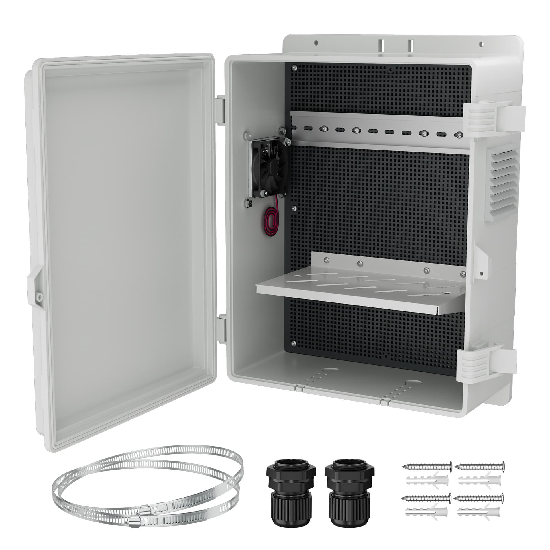 Amazon Hot Selling Outdoor Plastic Waterproof Distribution Box Hinged Power Enclosure Sealed Distribution Wiring Power Outlet