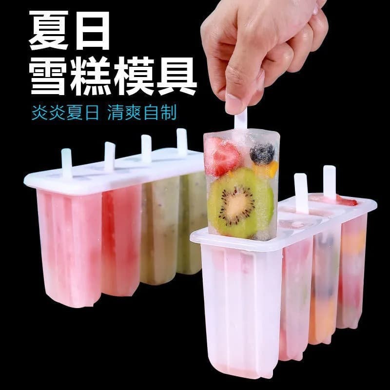 Ice Pop Mold Set for Home Use, 4-Piece Old-Fashioned Popsicle Maker, DIY Ice Cream Kit, Plastic Mold Wholesale