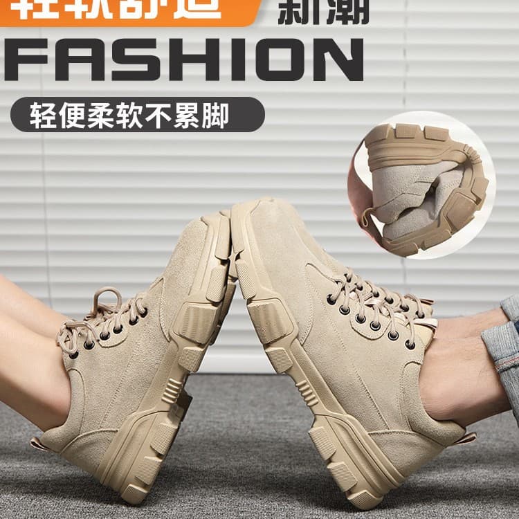 Men's Safety Shoes Steel Toe Anti-Smash Anti-Puncture Lightweight Insulated Women's Steel Plate Work Shoes Summer Breathable