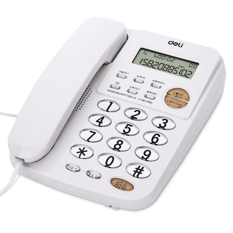 Deli 780 landline telephone office landline business home landline large screen wired with caller ID