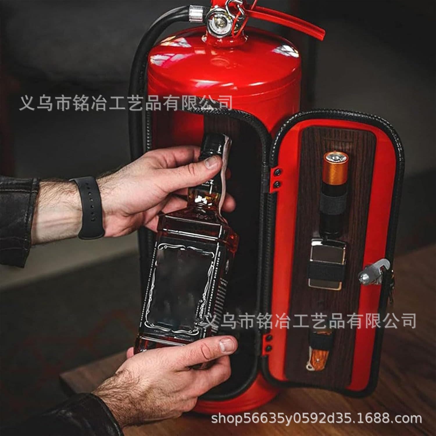 Amazon Fire Extinguisher Mini Bar Fire Extinguisher Wine Box Creative Men's Wine Storage Box Gift