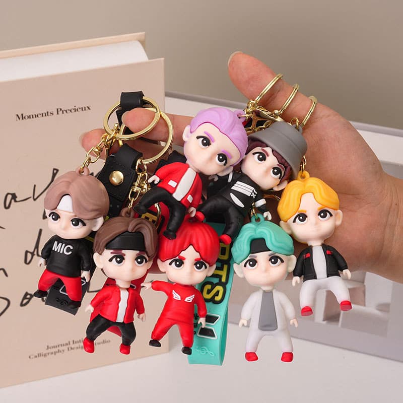 Cross-border hot style Korean BTS 3D doll keychain bag pendant creative gift wholesale