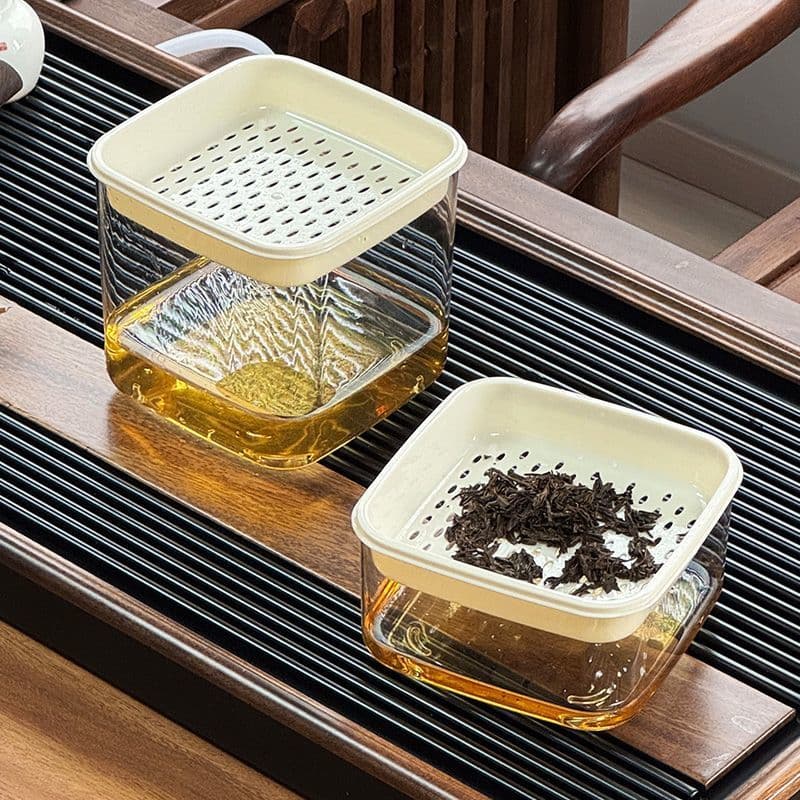 Household waste water barrel desktop trash can new tea dregs barrel small table tea dregs transparent storage