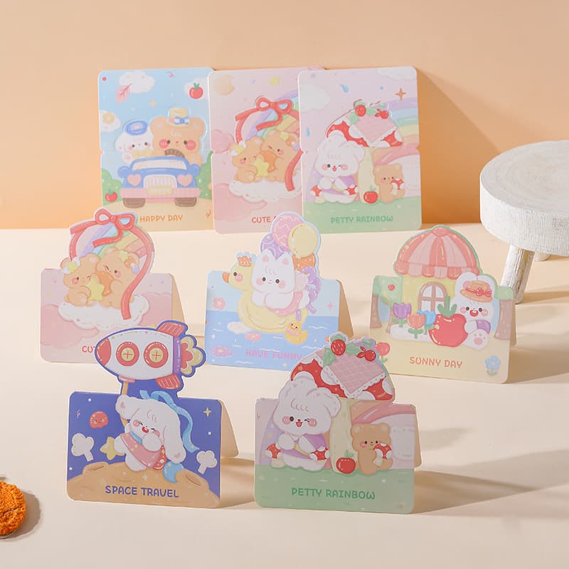 Universal Cartoon Animal Birthday Ins-Style Cards for Children's Day and Valentine's Gifting