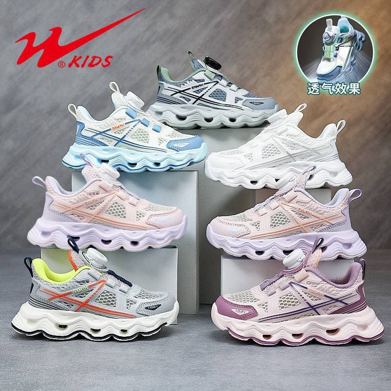Double Star boys and girls shoes ages 6-12 trendy kids shoes luminous mesh shoes fashionable versatile casual sneakers soft and light