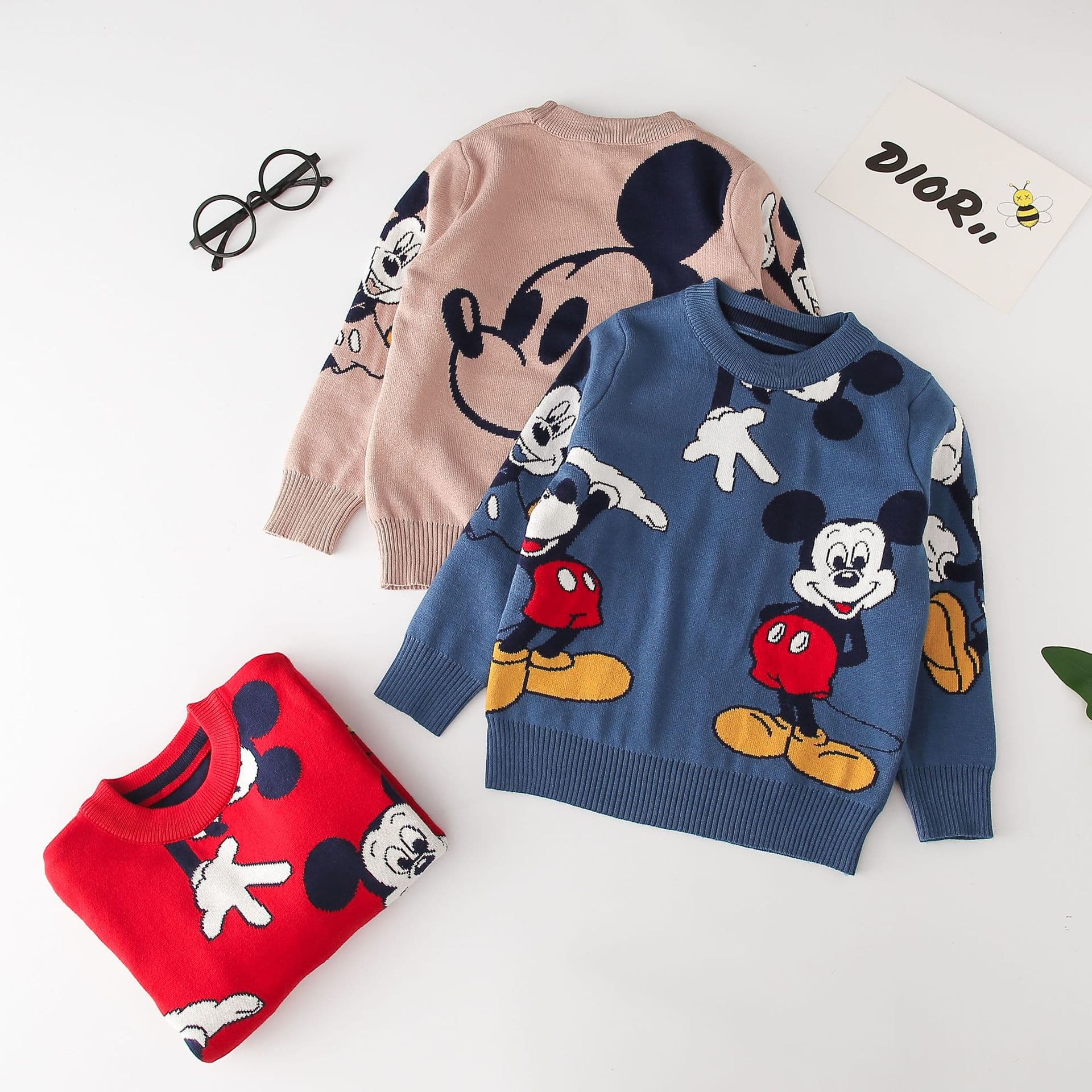 Ins Children's Clothing Cartoon Sweater for Boys, Children's Xinjiang Cotton Sweater, Cute Sweater for Girls