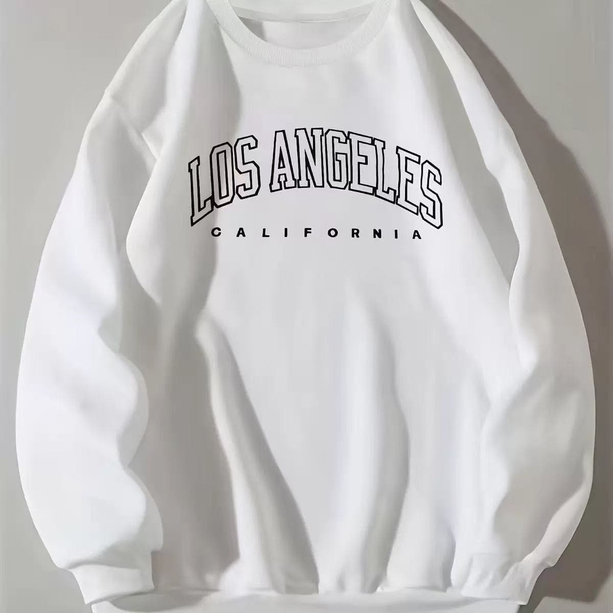 European High Street BF Letter Print Crewneck Sweatshirt for Women, Fleece-Lined, Thickened for Autumn and Winter, Loose and Casual Student Top