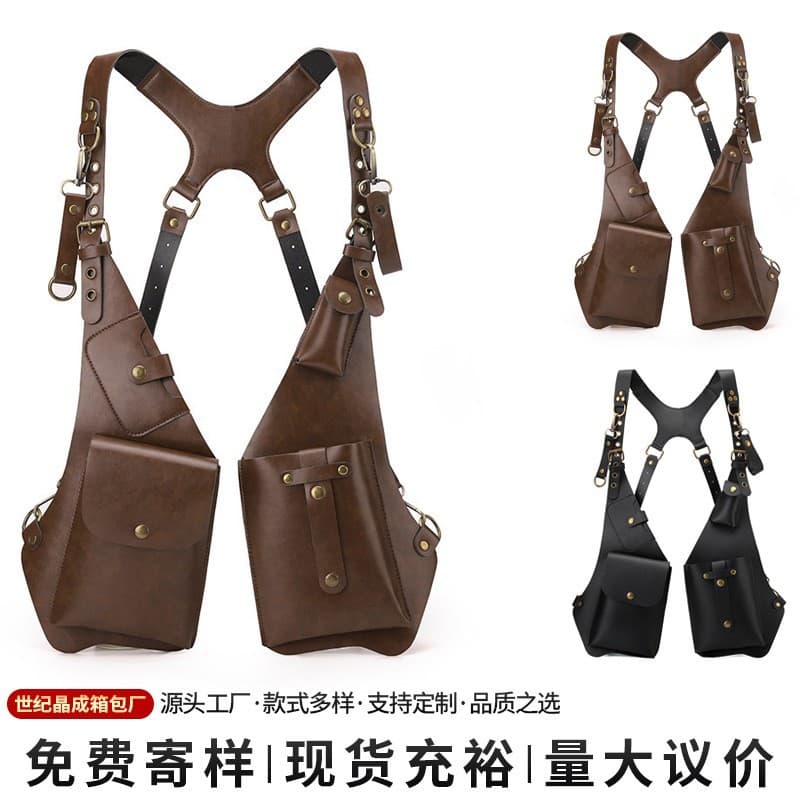 Vest Bag Outdoor Chest Bag Men's Retro Tactical Vest Bag Fashion Punk Phone Bag