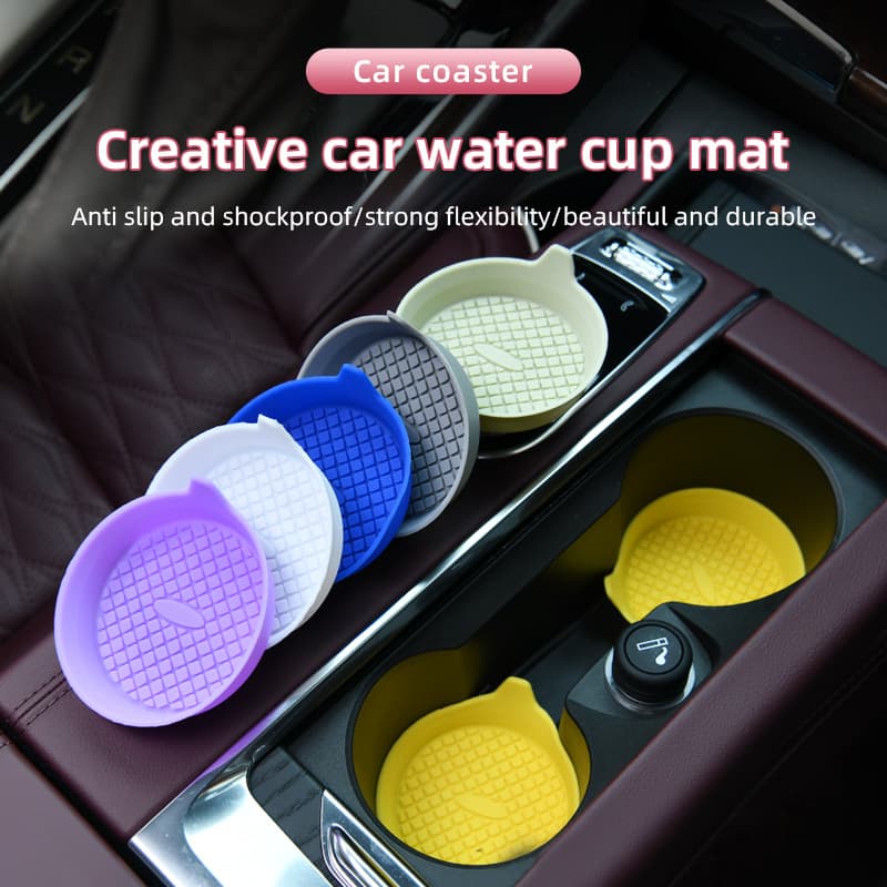Amazon cross-border silicone hot selling glue car coaster anti-slip mat car coaster car coaster coaster insert coaster