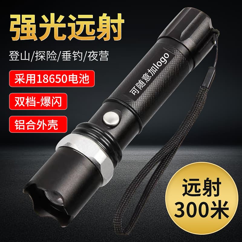 Cross-border aluminum alloy led flashlight mechanical zoom bright light USB charging outdoor emergency long-range bright light flashlight