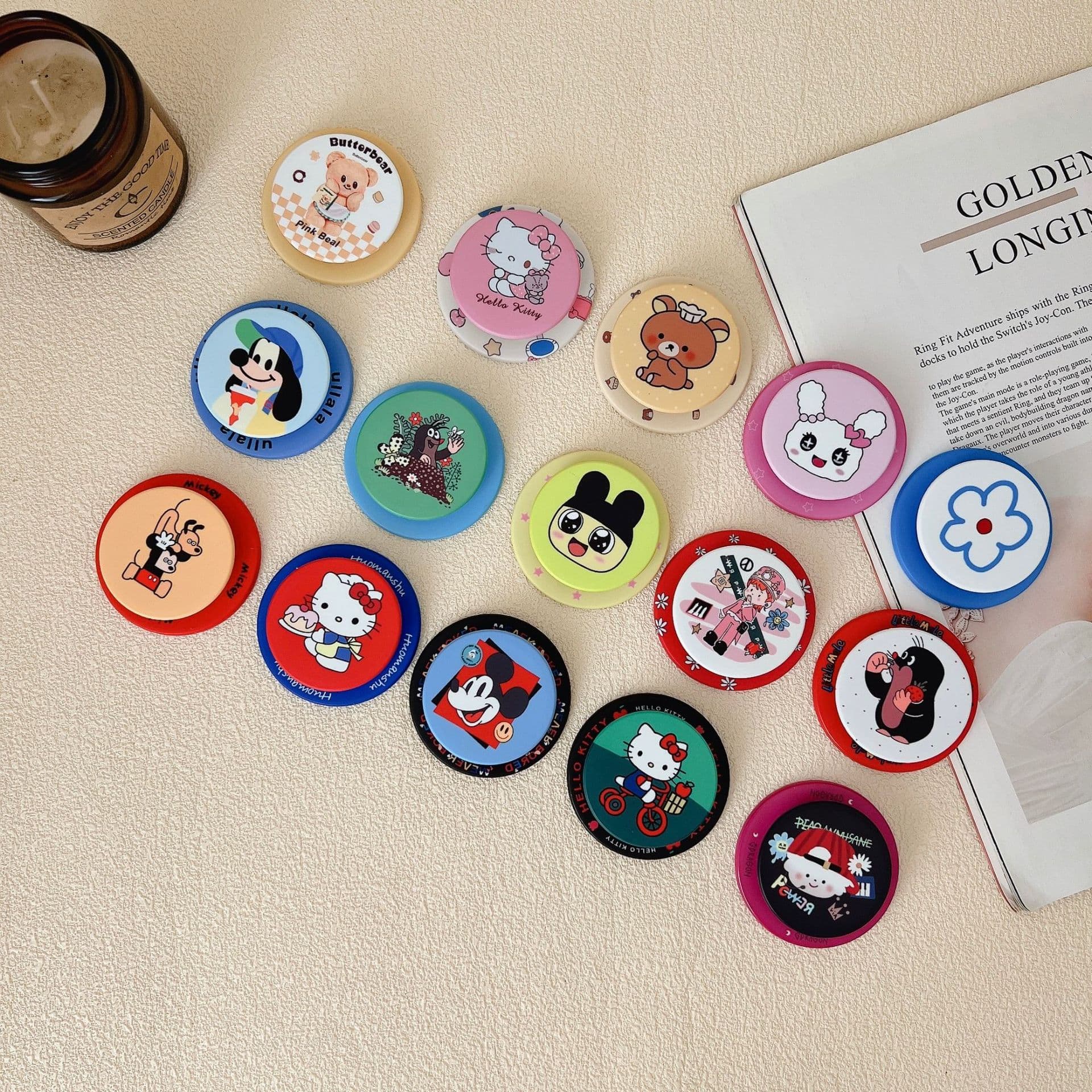 Matte Film Cute Cartoon Design Compatible with MagSafe Magnetic Stand Phone Desktop Lazy Holder Creative for Women