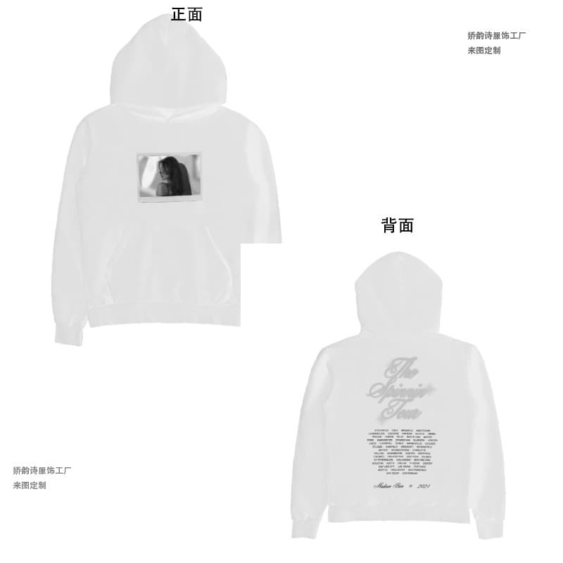 Cross-border same style star merchandise printed hoodie Spinnin Tour White Polaroid Hoodie