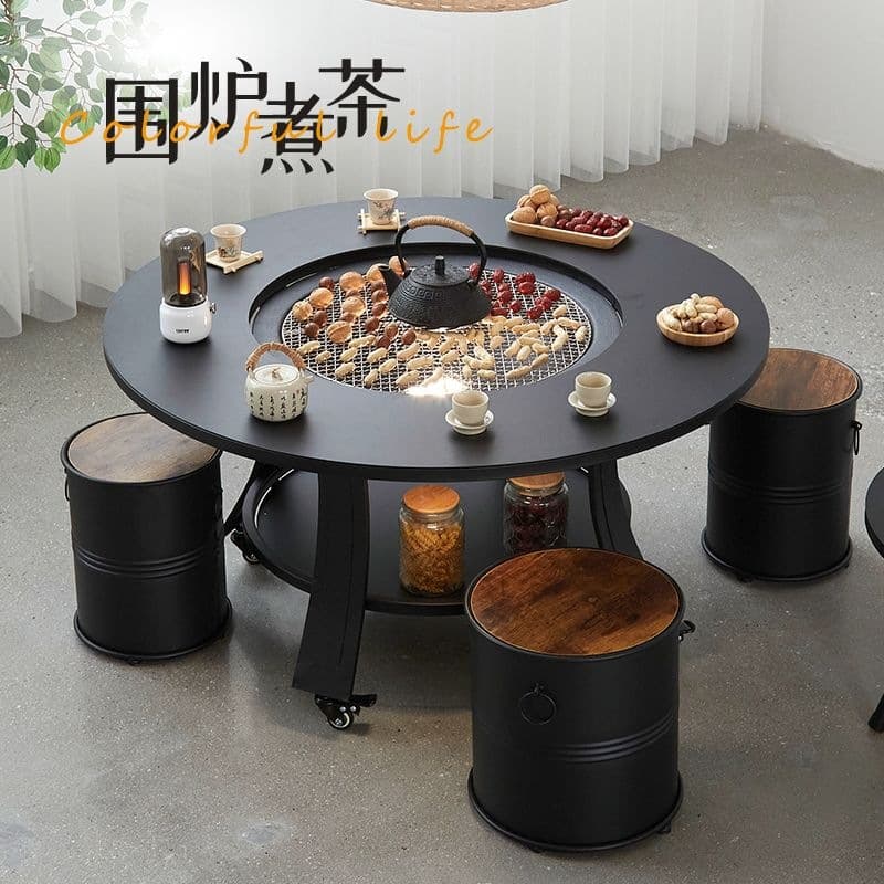Courtyard Barbecue Table, Barbecue Grill, Outdoor Balcony Fire Table and Chairs, Villa Garden Barbecue Stove, Outdoor Barbecue Grill