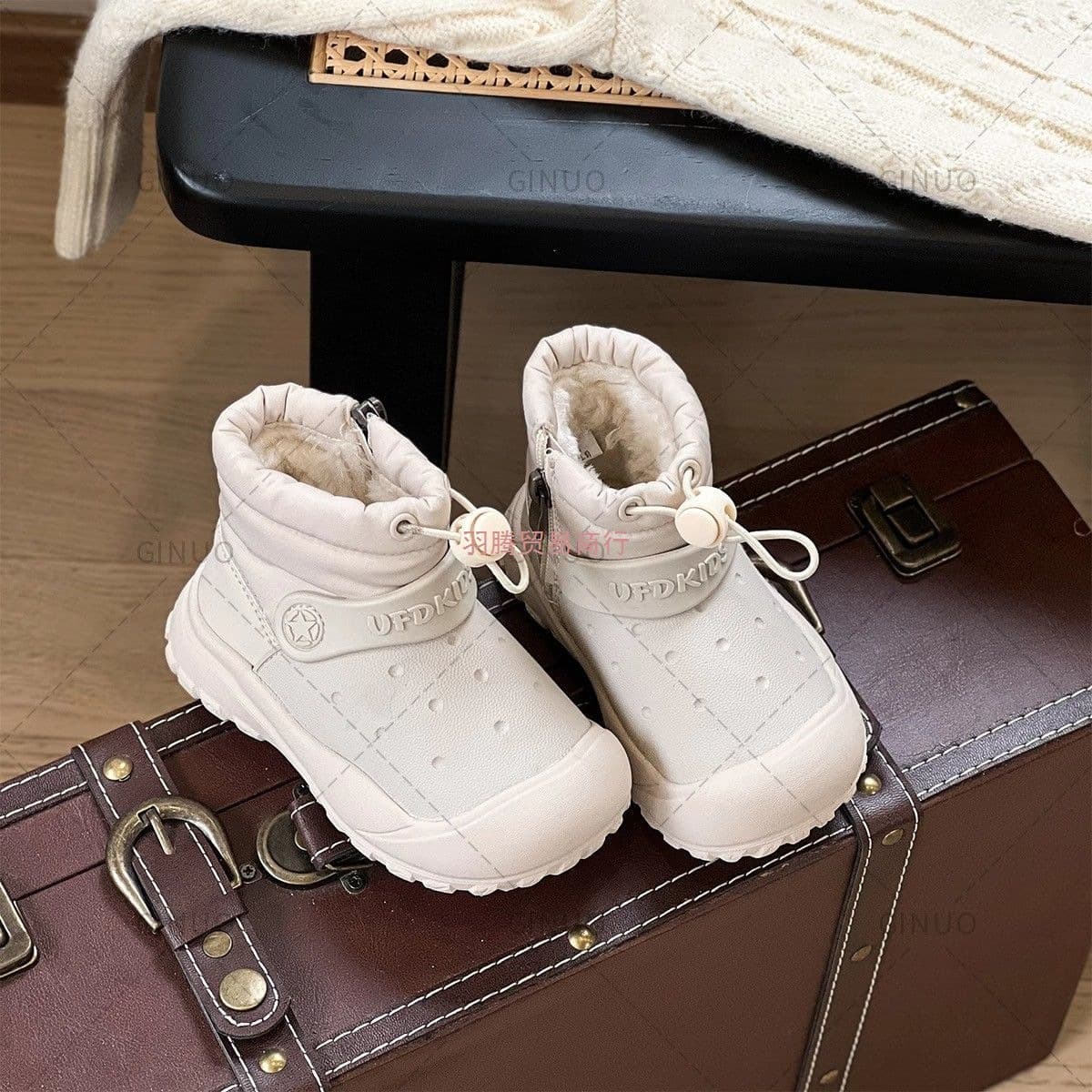 Autumn/Winter Girls' Snow Boots Children's Waterproof Warm Walking Shoes Boys Fleece-Lined Thickened Cotton Shoes Girls Cotton Boots