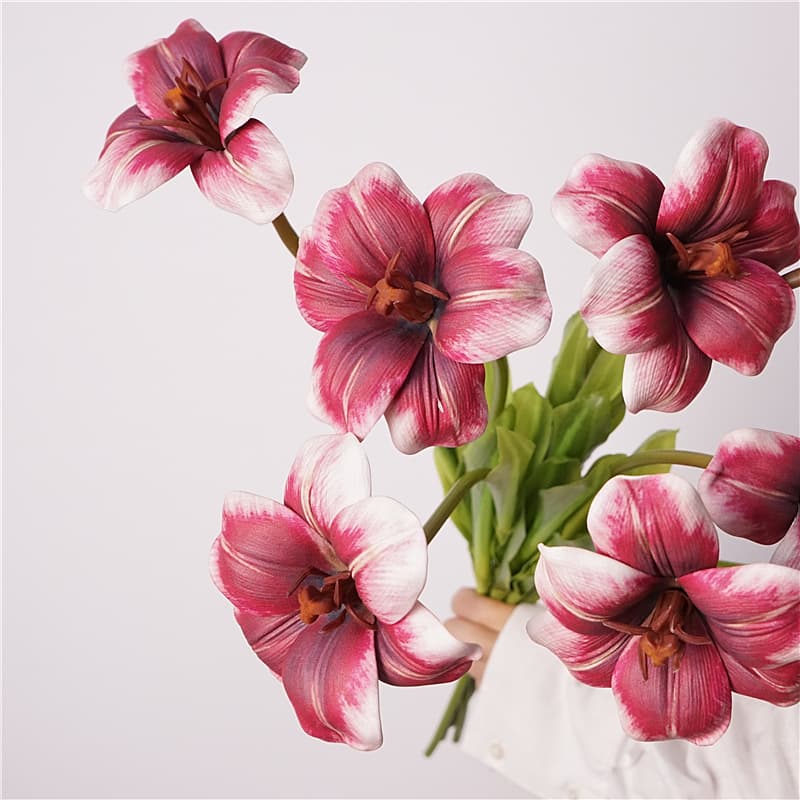 Artificial Flower Brownie Tulip PU High Quality Fake Flower Photography Prop Small Bouquet Indoor Home Decor Floral Arrangement