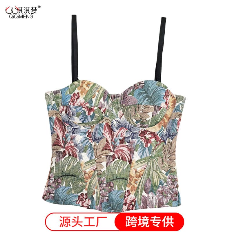 Standalone Satin Shaping Bodysuit Dress Top, Chanel-style Floral Retro Camisole Shapewear, Full Body Firm Compression