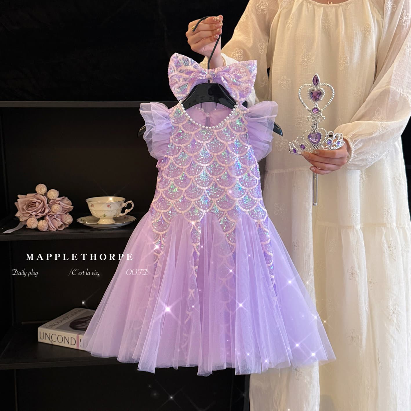 Girls Dress Summer 2026 New Little Girl Mermaid Sequined Fishtail Dress Western Style Baby Girl Princess Dress