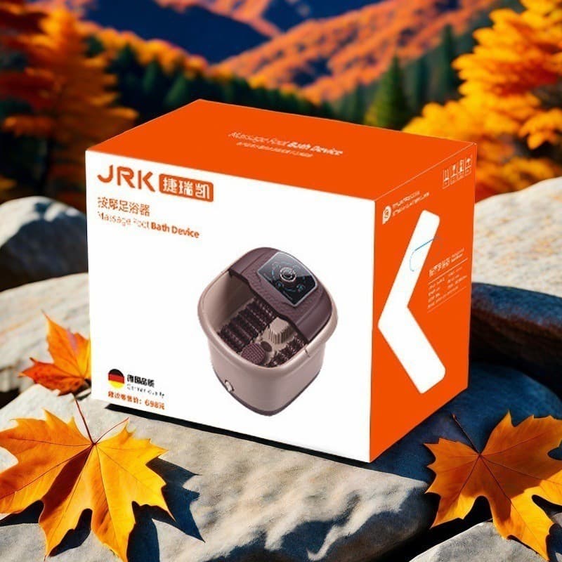 Jieruikai Foot Spa Massage Heating Foot Bath Electric Soaking Tub Heating Foot Spa Semi-automatic Foot Therapy Tub Gift