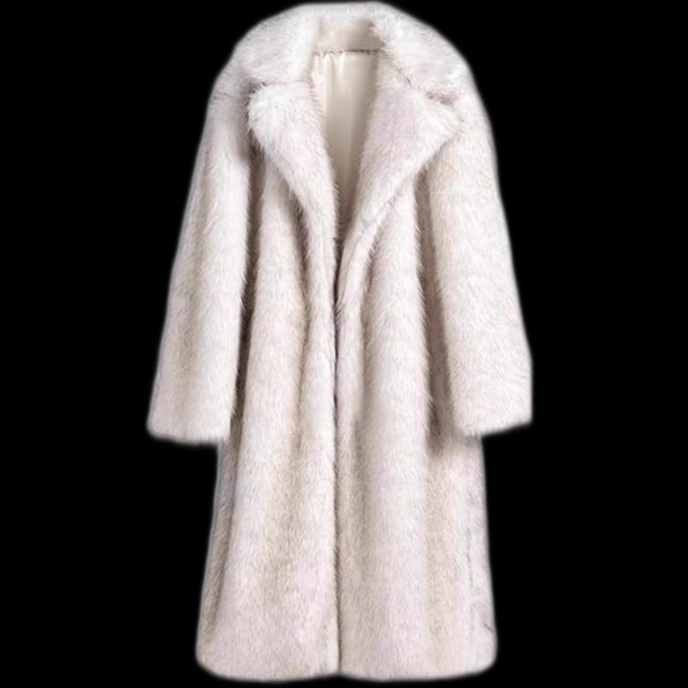 AliExpress Faux Fur Coat Long Style Women's Fox Fur Imitation Two-Tone Coat Warm Winter Faux Fur Outerwear