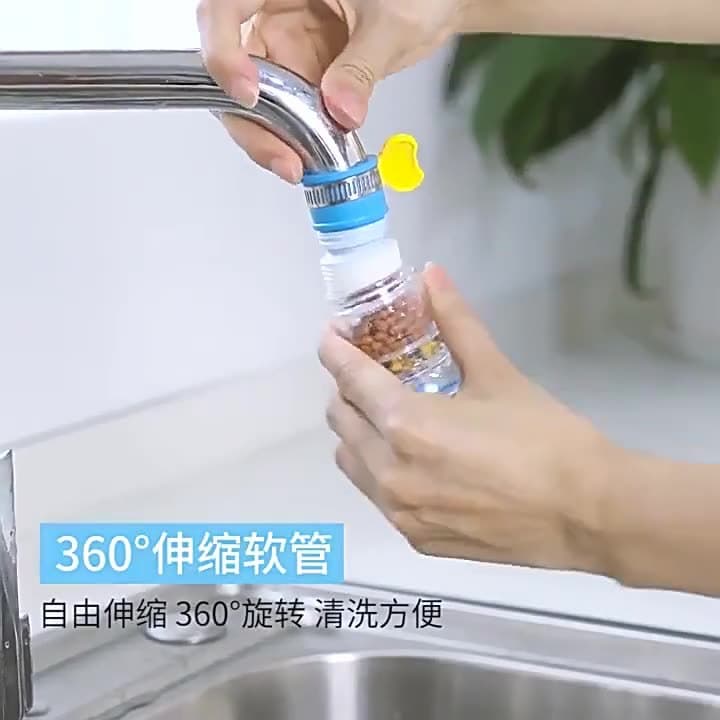 Rotatable Faucet Spray Head with Anti-Drop Filter Connector and Extendable Water Filter for Kitchen Tap Water