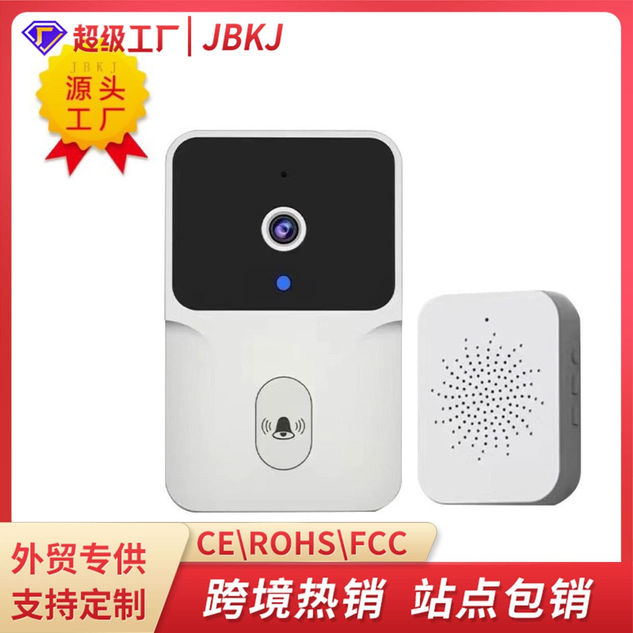 Smart Wireless Video Doorbell WiFi Remote Home Surveillance High Definition Night Vision Photo Capture with Audio Intercom