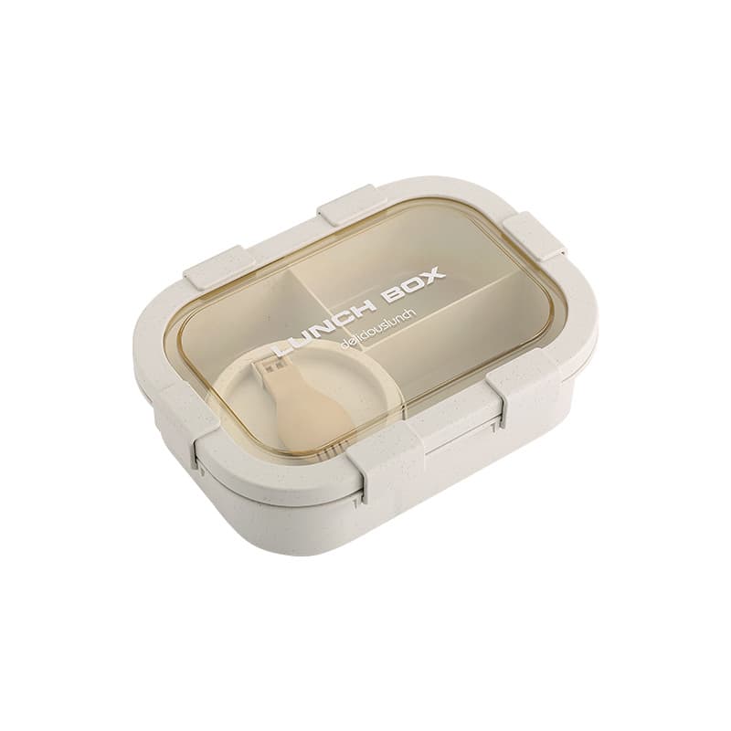 Compartment Lunch Box Microwave-Safe for Students and Office Workers Portable Simple Lunch Box with Cutlery Customizable