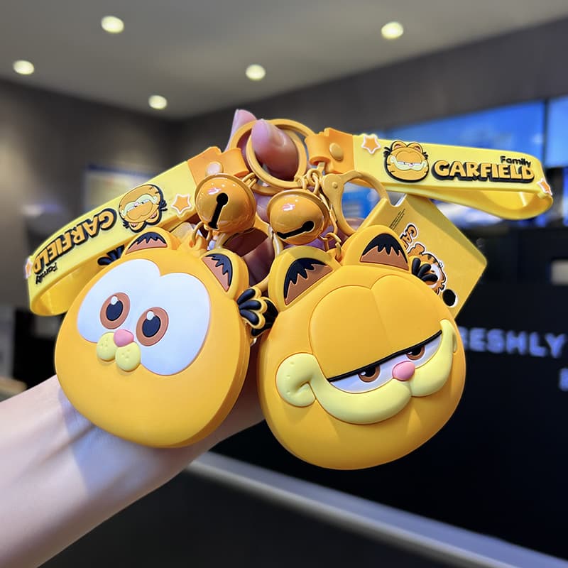 Genuine Keychain Pendant Figure Garfield Small Mirror Cartoon Bag Backpack Gift New Cute Wholesale Factory
