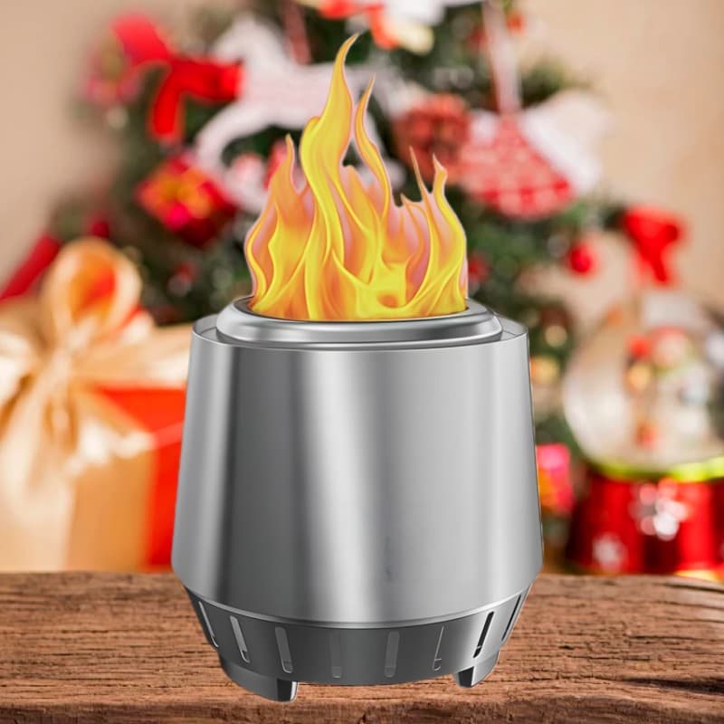 Cross-border New Mini Desktop Fire Pit, Portable Outdoor Camping Stainless Steel Stove for Courtyard Heating.