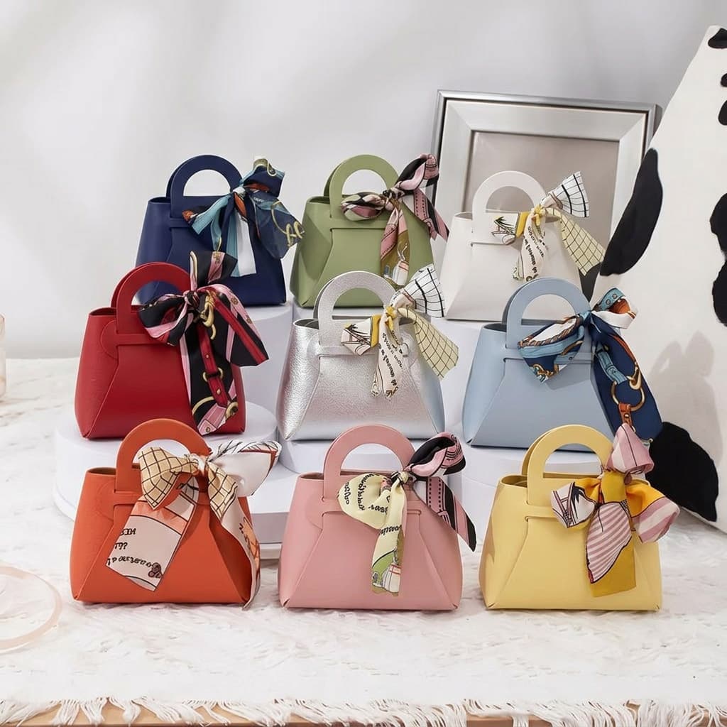10 free shipping European style PU leather portable candy gift box wedding candy box ns style wedding souvenir candy bag