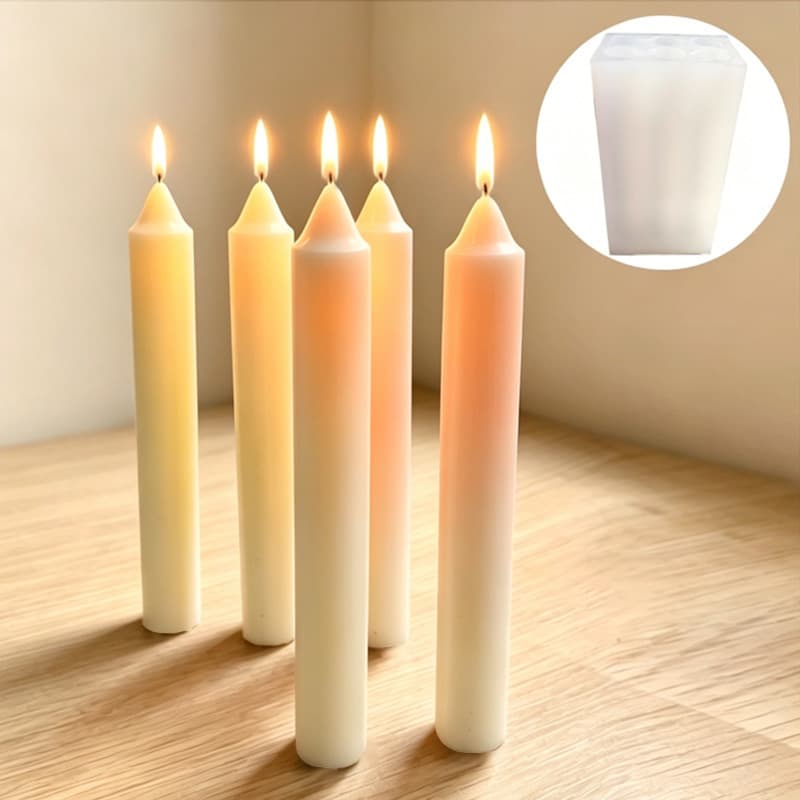 New Six-Candle Silicone Mold, Handmade Material Mold, Slim Integrated Cylinder Candle Mold Wholesale
