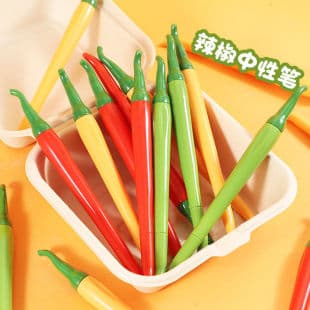 Creative Simulation Chili Gel Pen Red Green Yellow Chili Shaped Pen Office Supplies Signature Pen Wholesale Quick-Dry